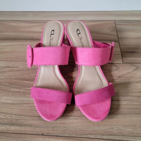 Chinese Laundry Rave Buckle Block Heel Suede Sandal in Bubblegum Pink - Picture 3 of 11